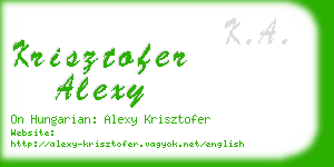 krisztofer alexy business card